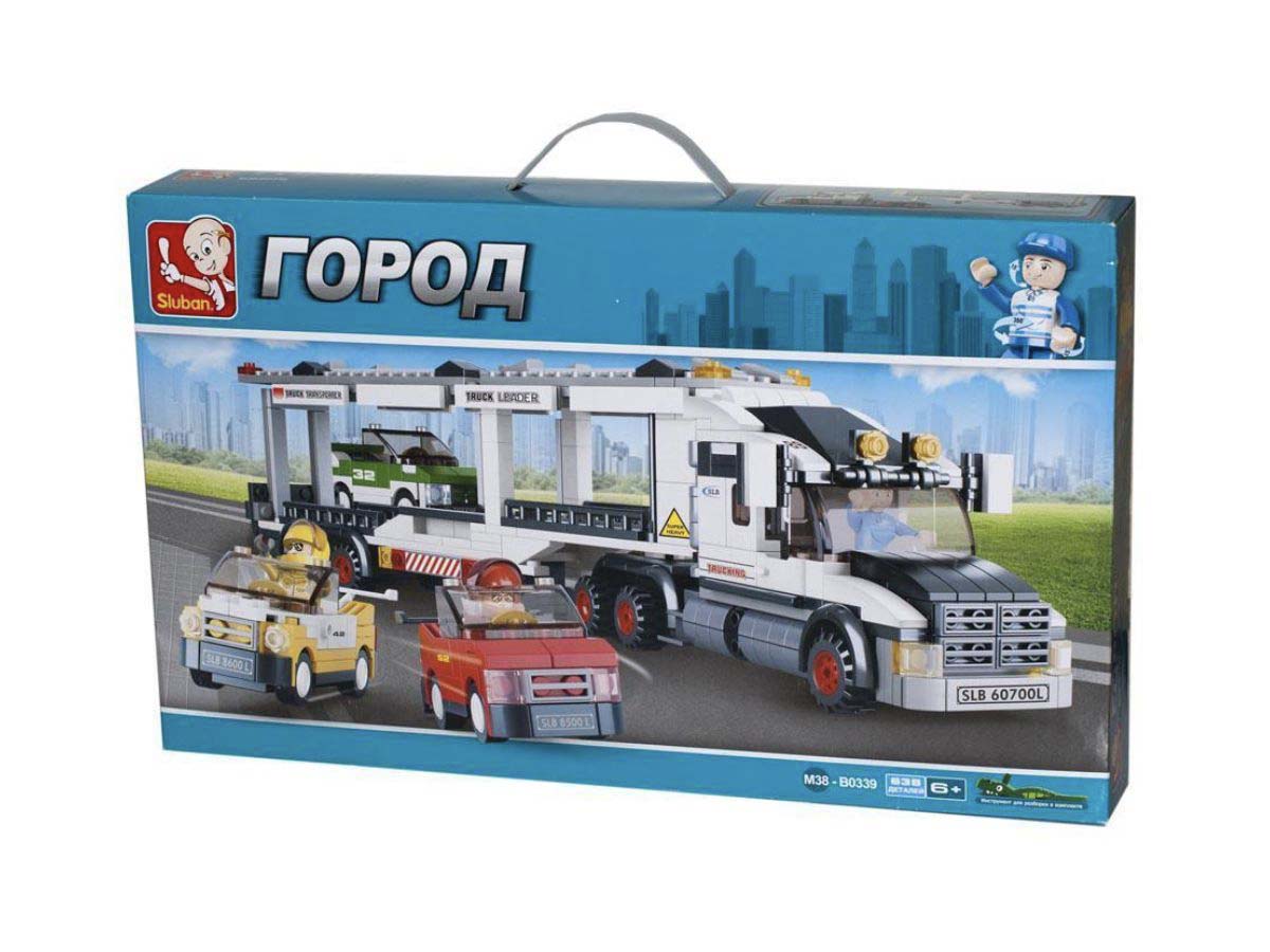 Կոնստրուկտոր Sluban Город, SLB0339, 638 կտոր Թրեյլեր Ավտոներով
