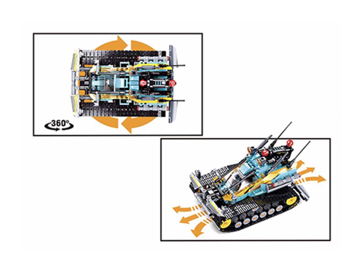 Կոնստրուկտոր Sluban МЕХАНО, Մոդել M38-B1021, 530կտ, Ցեփով Ամենագնաց, Կրակող