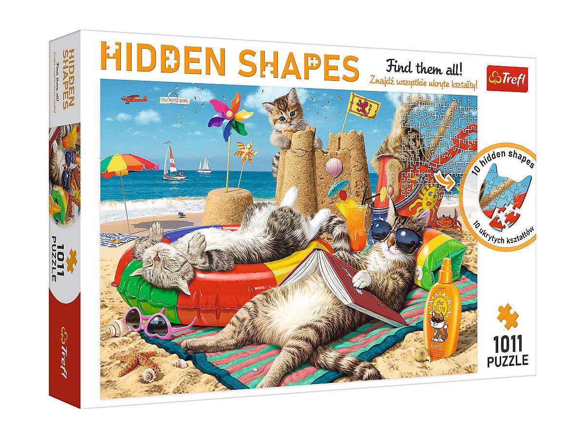 Թղթե Փազլ Trefl Puzzles – “1000 Hidden Shapes” –  Feline Holidays