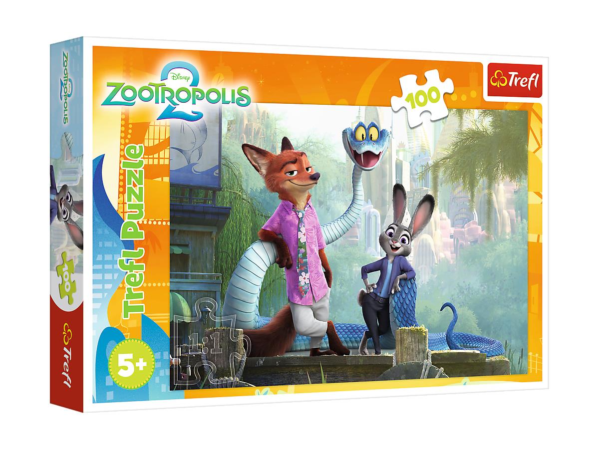 Թղթե Փազլ Trefl Puzzles – “100” – Secrets of Zootopia / Disney Zootopia 2 FSC Mix 70%