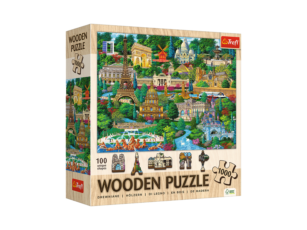 Փայտե Փազլ Trefl Puzzles – “1000 Wooden Puzzles” – France – Famous Places_FSC Mix 70%