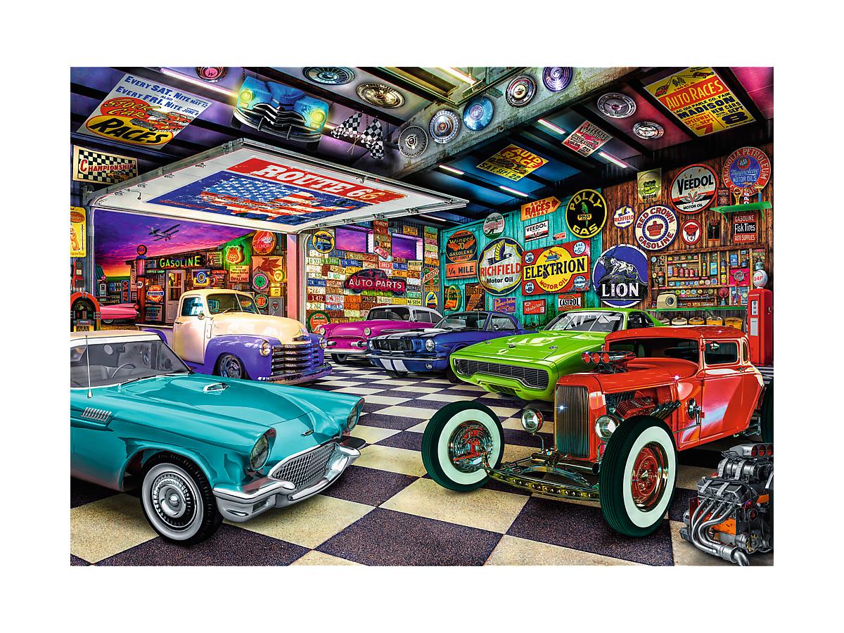 Թղթ Փազլ Trefl Puzzles - "1000 Premium Plus" - Tea Time: Car Collectors Garage_FSC Mix 70%