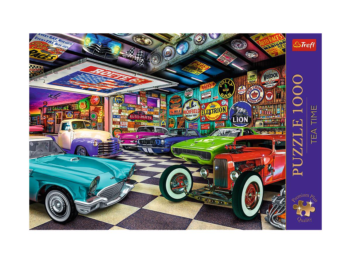 Թղթ Փազլ Trefl Puzzles - "1000 Premium Plus" - Tea Time: Car Collectors Garage_FSC Mix 70%