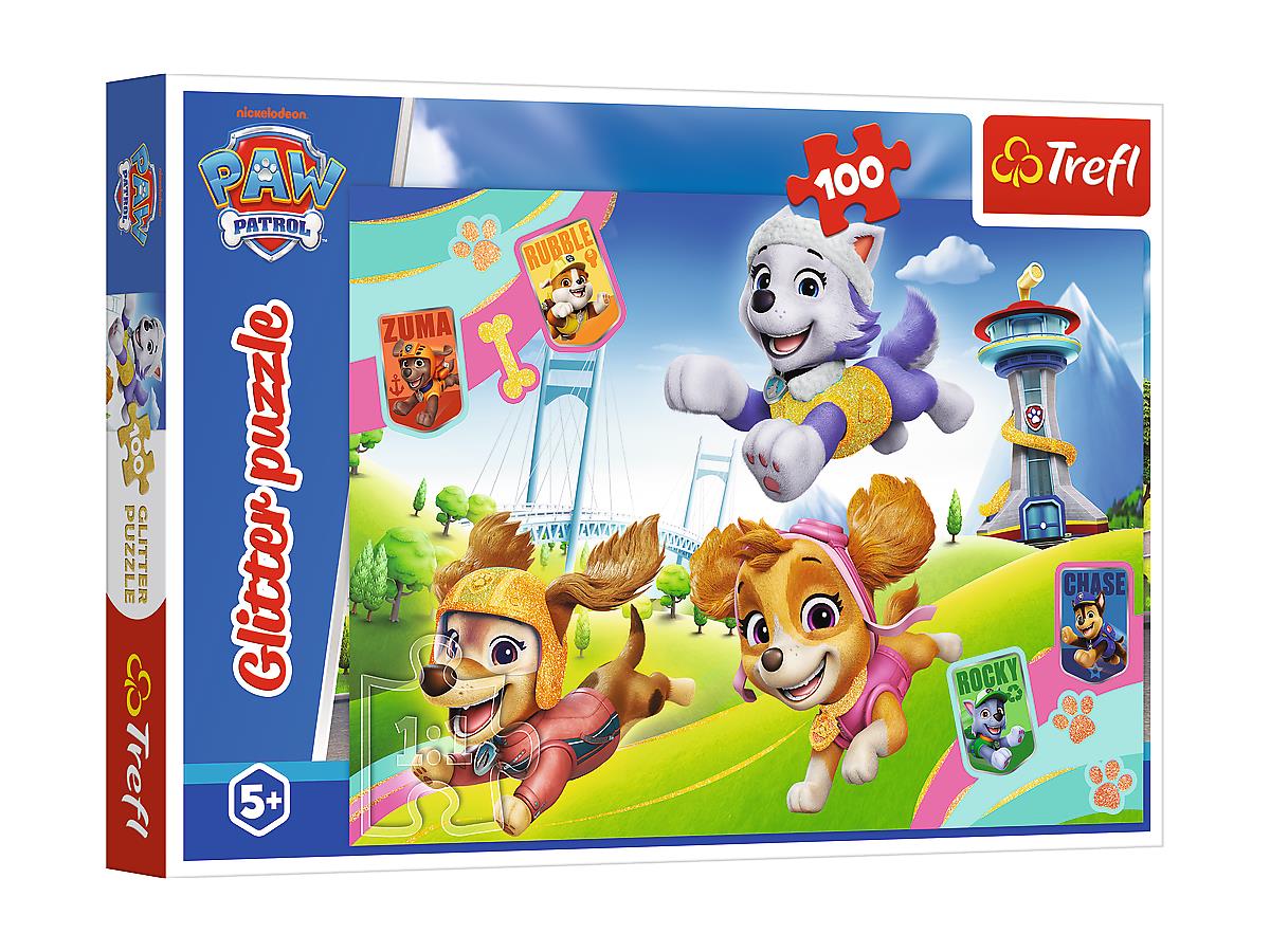 Թղթե Փազլ Trefl Puzzles – “100 Glitter” – Shiny dogs / Viacom PAW Patrol_FSC Mix 70%