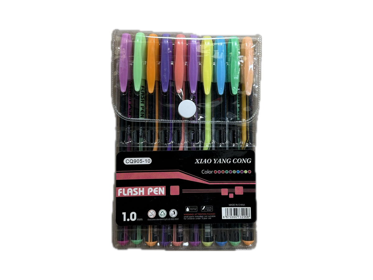 Գրիչ Գունավոր Տուփով Flash Pen – 10 հատ