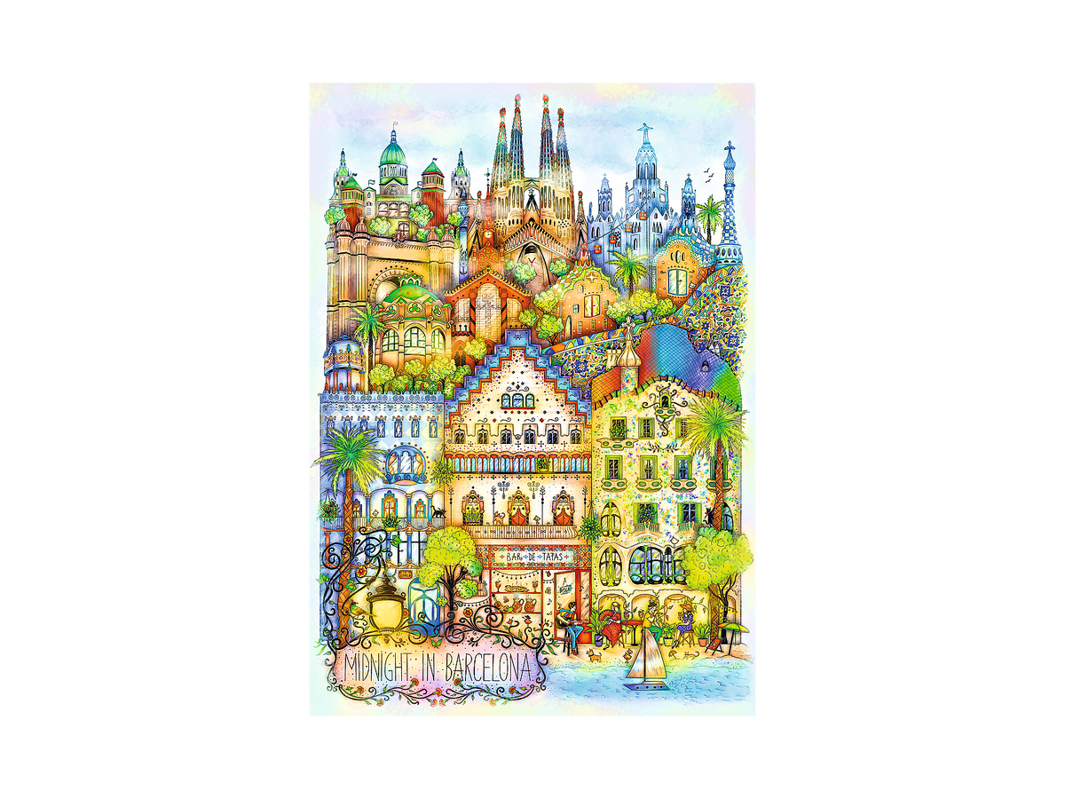 Թղթ Փազլ Trefl Puzzles - "1000 Premium Plus" - Midnight in Barcelona / Madalina Tantareanu_FSC Mix