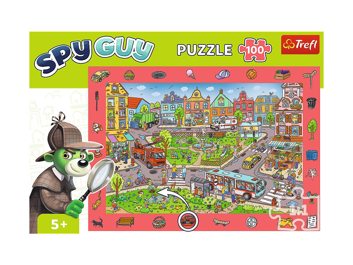 Թղթ Փազլ Trefl Puzzles - "100 Observation" - Spy Guy - City / KAZSTUDIO SA The Treflik Family